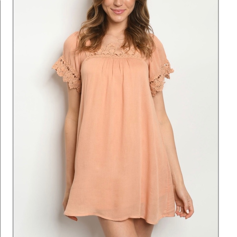 Peach short sleeve dress